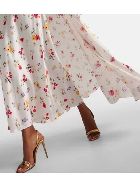 Rochie maxi Rodarte de mătase cu model floral de costum