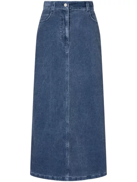 Fusta maxi Studio Tomboy de catifea cord albastru