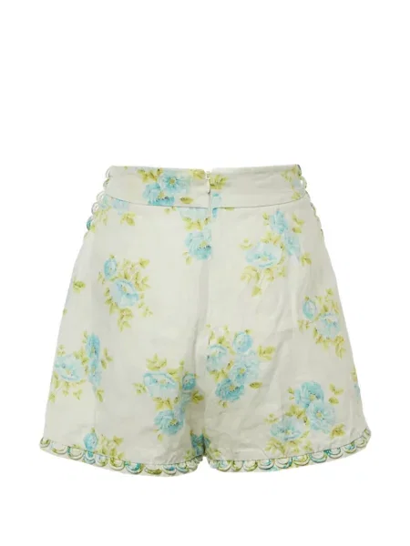 Pantaloni scurți Zimmermann cu model floral cu imagine alb