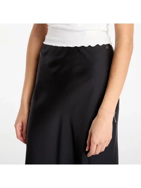 Φούστα GUESS Sibilla Long Satin Skirt Black XS μαύρο