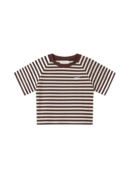 Another Cotton Lab Tricou ciocolatiu alb