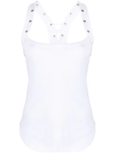 Top The Attico tricotate alb