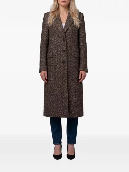 Palton Tagliatore din tweed maro