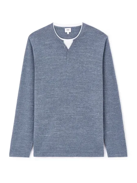 Pulover Celio cu guler henley