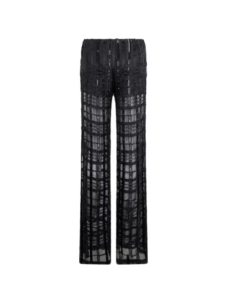 Pantaloni Alberta Ferretti de mătase negru