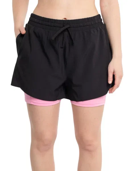 Mymotus Športne hlače Mymotus® Ladies Comfort Running Twin Shorts Black- Begonia Pink črna