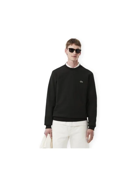 Geacă Lacoste din fleece clasică negru