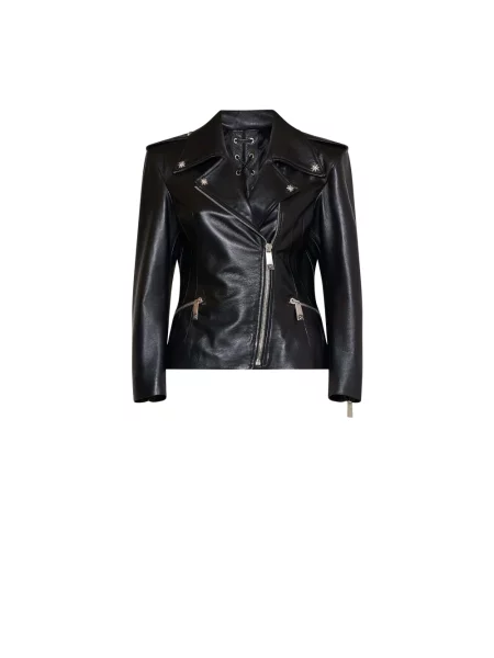 Kurtka skórzana John Richmond biker czarna