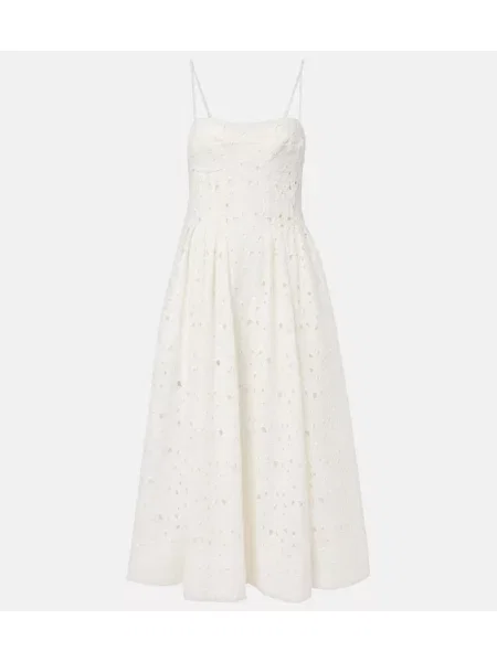 Rochie midi Simkhai cu broderie până la genunchi de costum alb