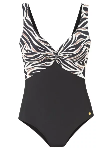 LASCANA Costum de baie întreg crem / negru alb