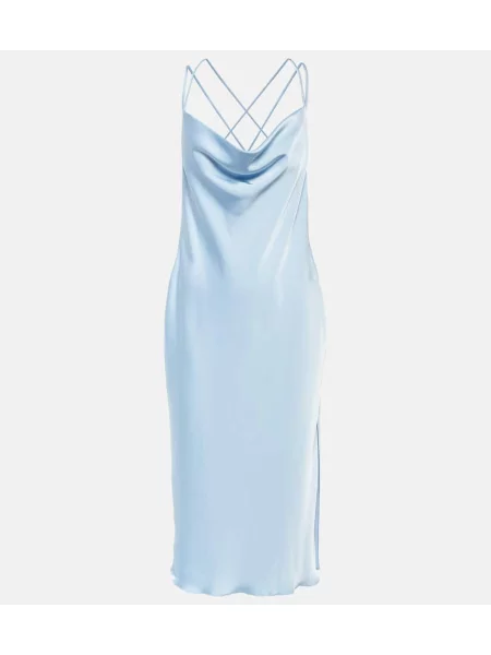 Satenska midi obleka Rotate Birger Christensen modra