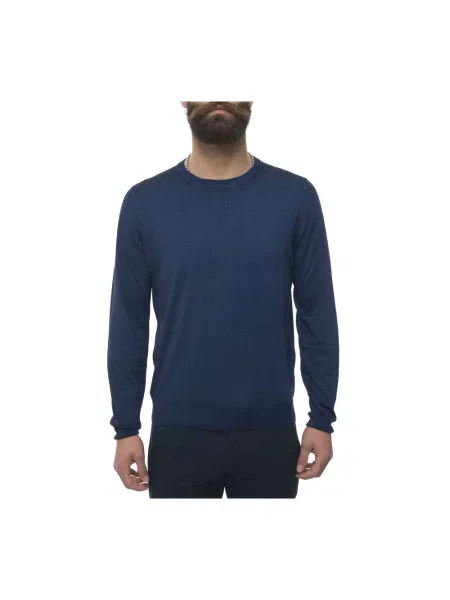 Jedwabny sweter Canali niebieski