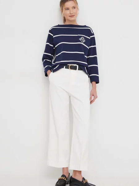 Polo Ralph Lauren spodnie szerokie high waist beżowy