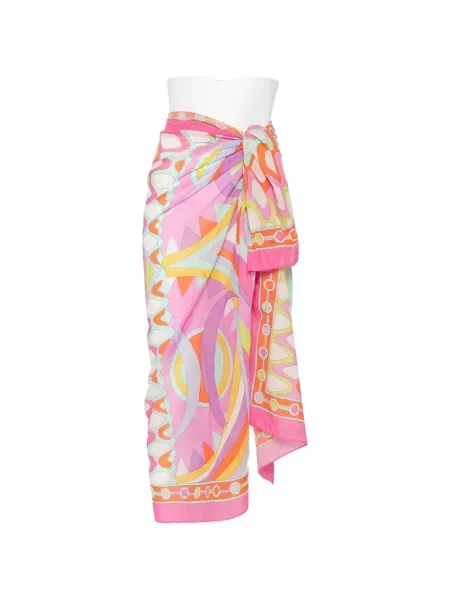 Fustă midi Pucci cu imagine cu imprimeu geometric roz