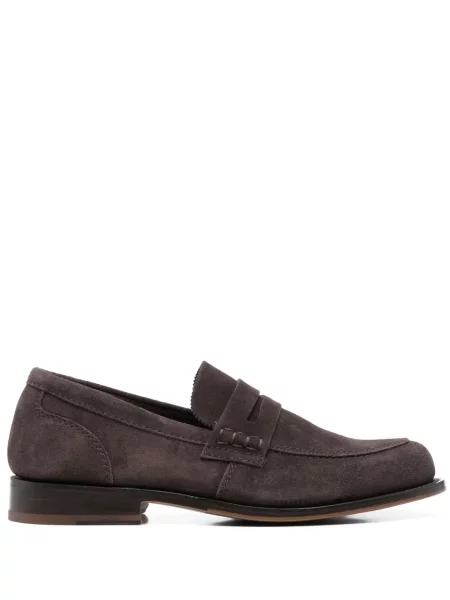Pantofi loafer Tricker's din piele de căprioară maro