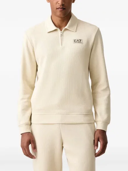 Pulover Ea7 Emporio Armani cu autograf alb