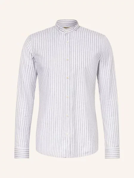 Gottseidank Krojová Košile Lenz Slim Fit šedá bílá