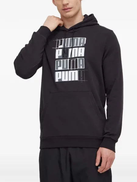 Hanorac cu glugă Puma cu imagine negru