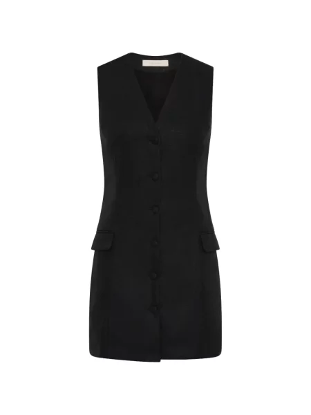 Rochie mini Faithfull The Brand cu decolteu în V de costum mini negru