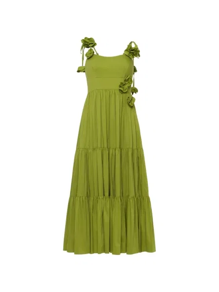Rochie Cinq A Sept cu model floral cu aplicații verde