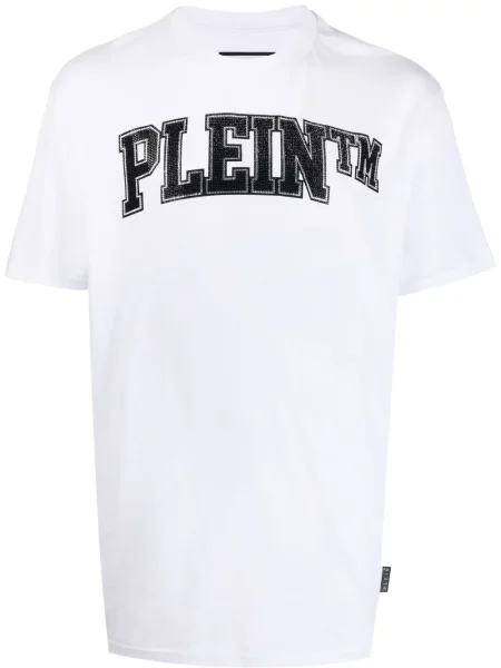 Tricou Philipp Plein cu strasuri alb