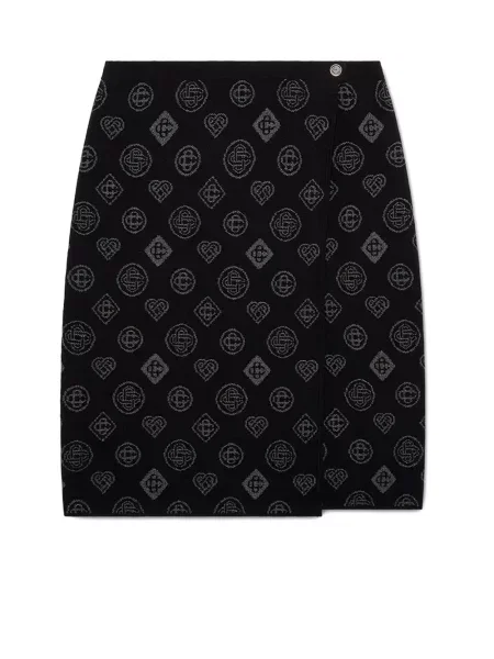 Jacquard midi-suknja Casablanca iznad koljena crna