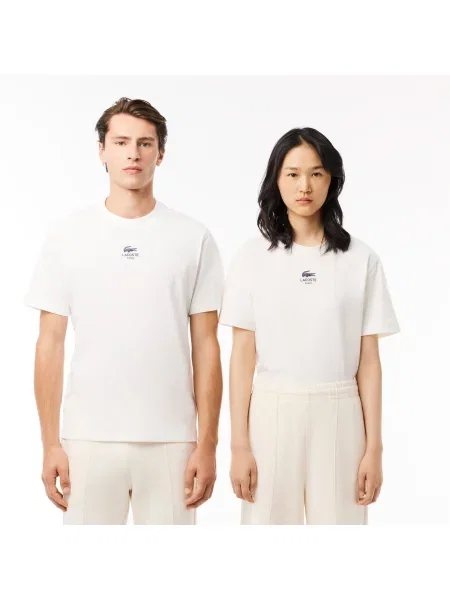Lacoste T-Shirt Z Nadrukiem biała