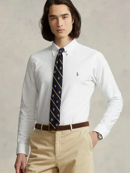 Cămașă Polo Ralph Lauren cu broderie alb