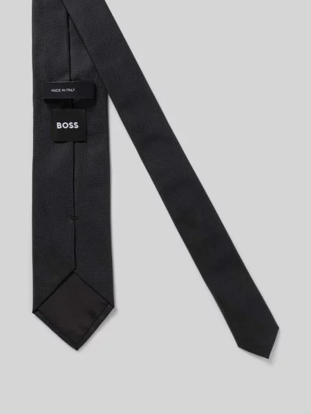 Krawat z mieszanka jedwabiu model H-Tie 75 Boss czarny