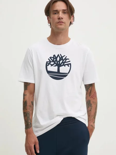 Тениска Timberland с принт бяло