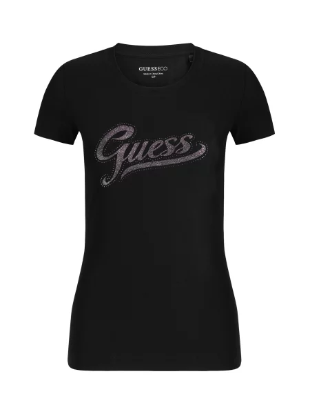 GUESS Tricou lila argintiu negru