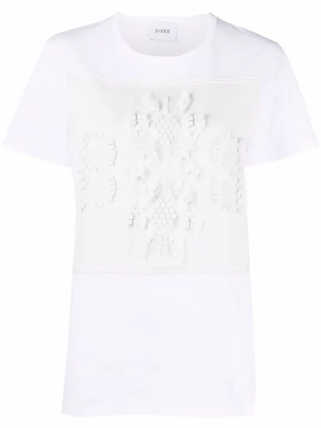 Tricou Barrie cu broderie alb