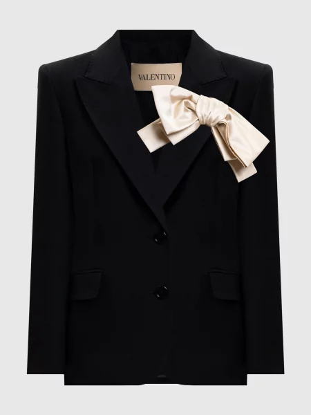 Жакет з вовни та шовку Valentino чорний
