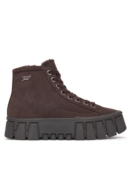 Auliniai batai Tommy Jeans Tjw Platform Sneaker Mc Wl Tamsiai ruda