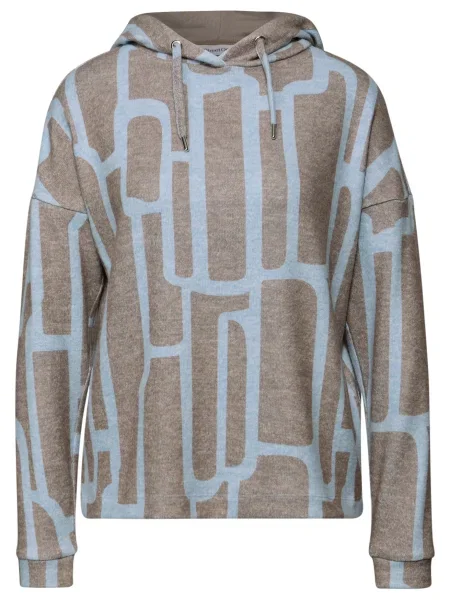 STREET ONE Tričko svetlomodrá / melírovaná hnedá