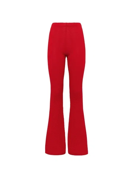 Pantaloni Laneus tricotate evazate roșu
