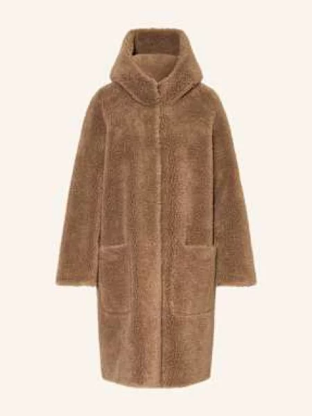 Studio Ar Płaszcz Z Pluszowego Materiału Aisha Dwustronny braun
