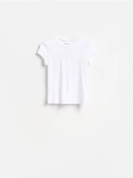 Reserved Tricou cu adaos de modal alb