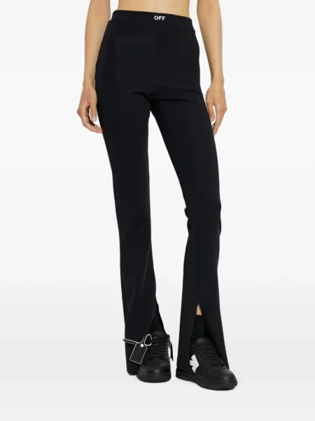 Pantaloni Off-white evazate alb