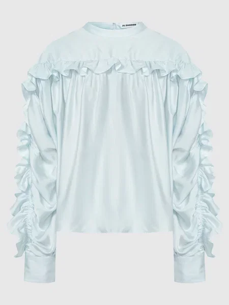 Блуза з рюшами Jil Sander блакитна