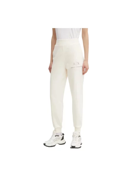 Spodnie dresowe Armani Exchange z logo beżowe
