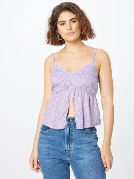HOLLISTER Bluză mov deschis oliv alb