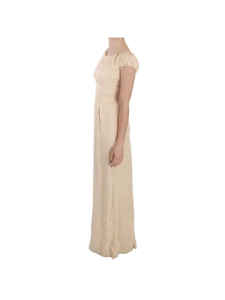 Sukienka maxi Dolce And Gabbana beżowa