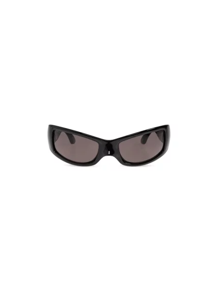 Lniane okulary przeciwsłoneczne Balenciaga czarne