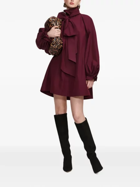 Rochie mini Essentiel Antwerp cu funde în linie A roșu