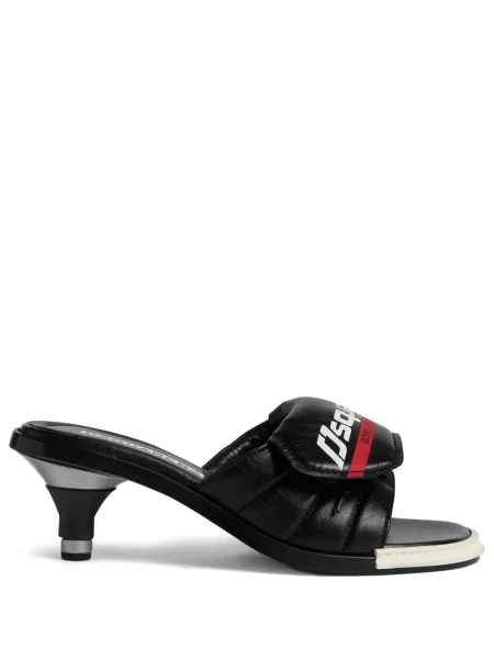 Papuci tip mules Dsquared2 cu imagine negru