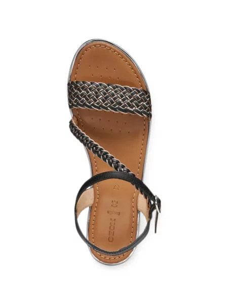 Sandale Geox din piele țesuți negru