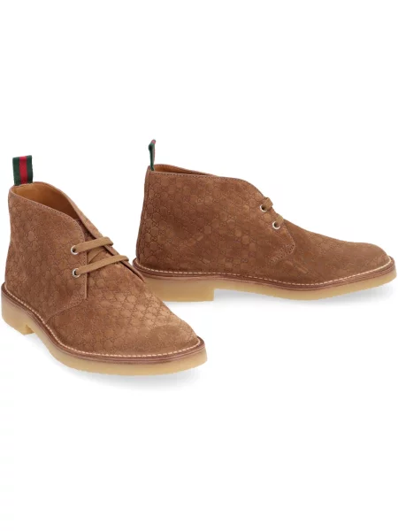 Botki Gucci zamszowe brązowe