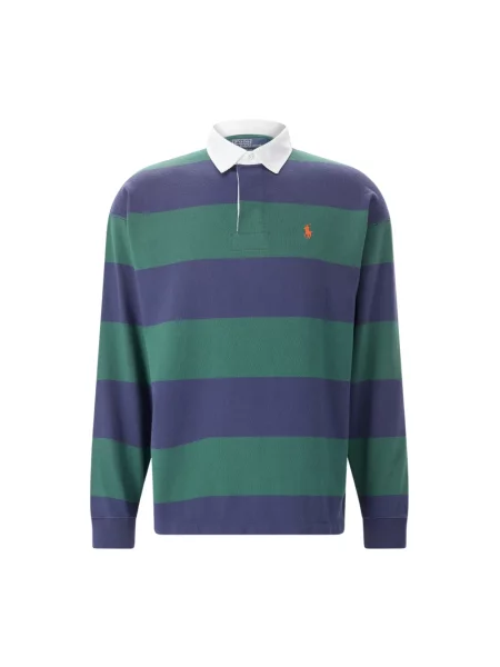Koszula Polo Ralph Lauren w paski z paskiem z dżerseju zielona