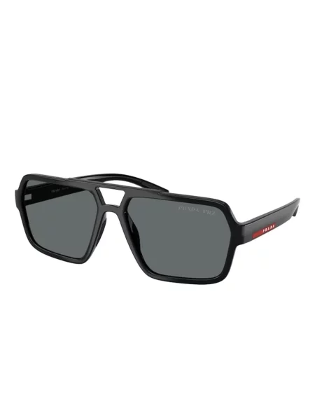 Ochelari de soare Prada Linea Rossa cu imprimeu geometric negru